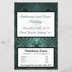 Mikrovågskålsskålen Teal Ornate Damask Flygblad