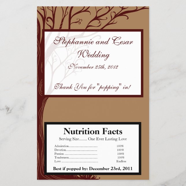 Mikrovågsugnspopcorn omslag Höstträd Flygblad (Framsidan)