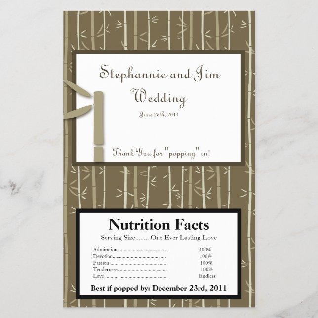 Mikrovågsugnspopcornförpackning Bambu Bliss Flygblad (Framsidan)