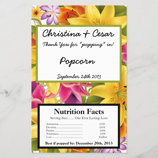 Mikrovågsvarv Wrapper Hawaiian Colorful Exotic Flygblad (Framsidan)