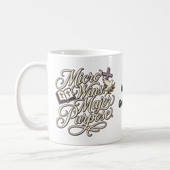 Mikrovinster Större Mening Inspirerande Tro Kaffemugg (Vänster)