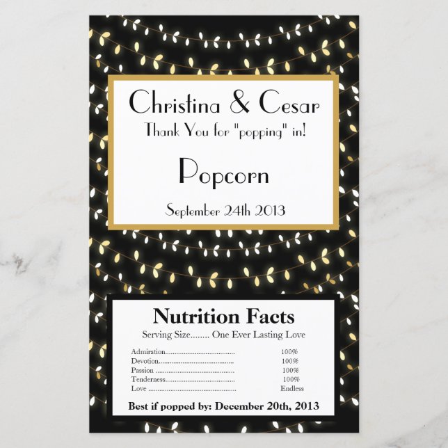 Mikrowave Popcorn Wrapper Glowing Summer Ljus på (Framsida)