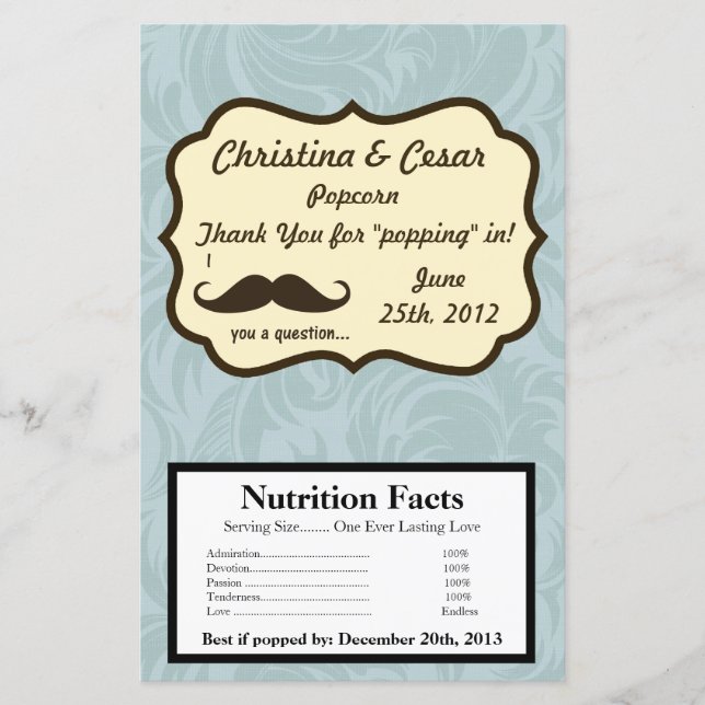 Mikrowave Popcorn Wrapper I Mustache You a Questio (Framsida)