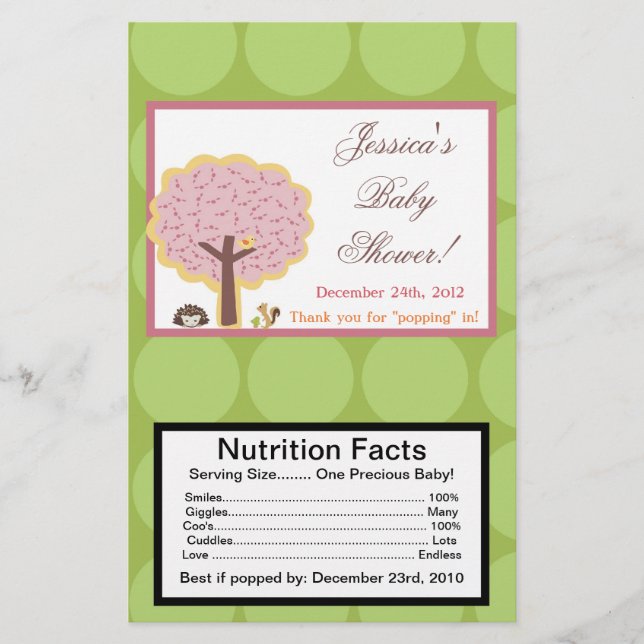 Mikrowave Popcorn Wrapper Kärlek och Nature Girl W Flygblad (Framsidan)