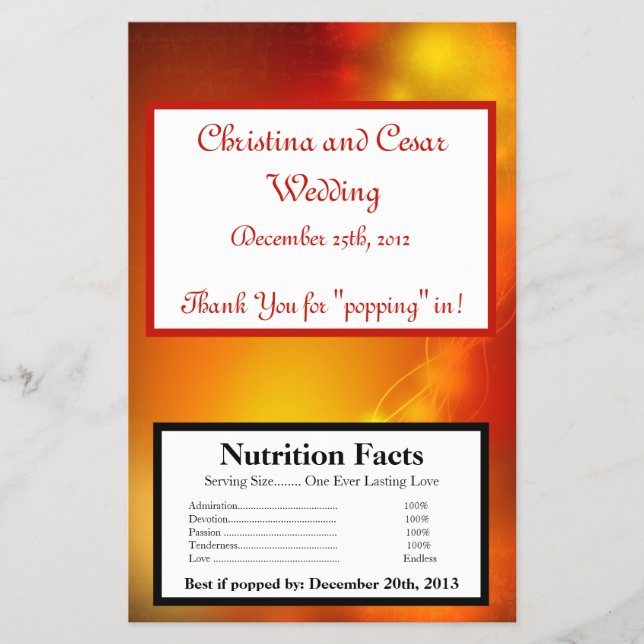 Mikrowave Popcorn Wrapper Moroccan Lantern Flygblad (Framsidan)