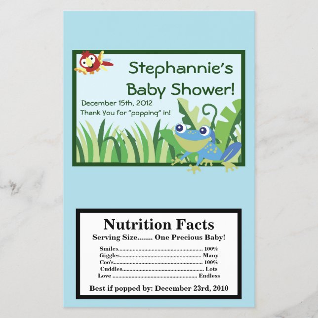 Mikrowave Popcorn Wrapper Rain-Forest Jungle Flygblad (Framsidan)