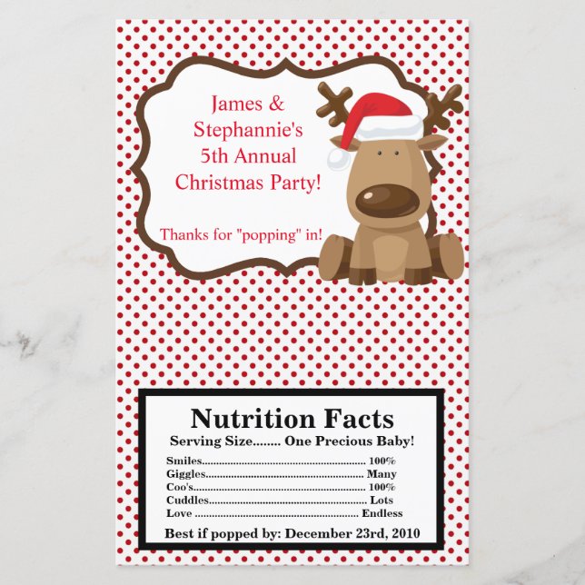 Mikrowave Popcorn Wrapper Reindeer jul JULAFTON (Framsida)