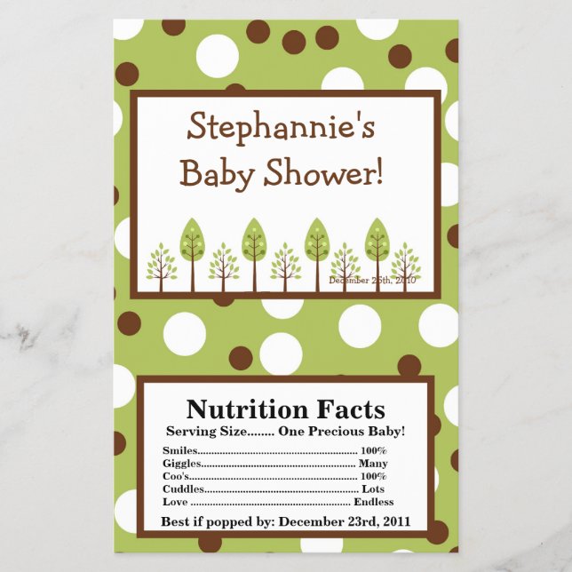 Mikrowave Popcorn Wrapper Woodland Friends Träd Flygblad (Framsidan)