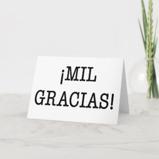 ¡ MIL GRACIAS! - Tacka dig hälsningkortet i Tack Kort