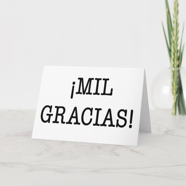 ¡ MIL GRACIAS! - Tacka dig hälsningkortet i Tack Kort (Framsida)