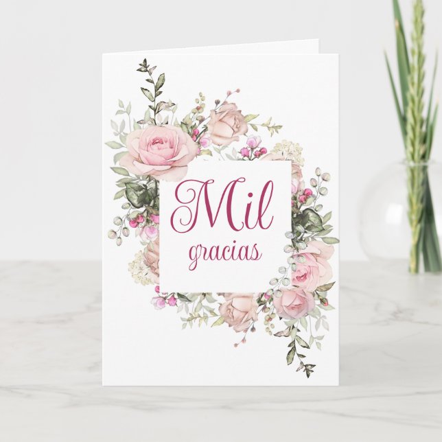 Mil Gracias, Tarjeta en Español, tack för ditt kor (Framsida)