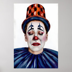 Mila Bär Leendet För Väl – En Clowns Porträtt Poster