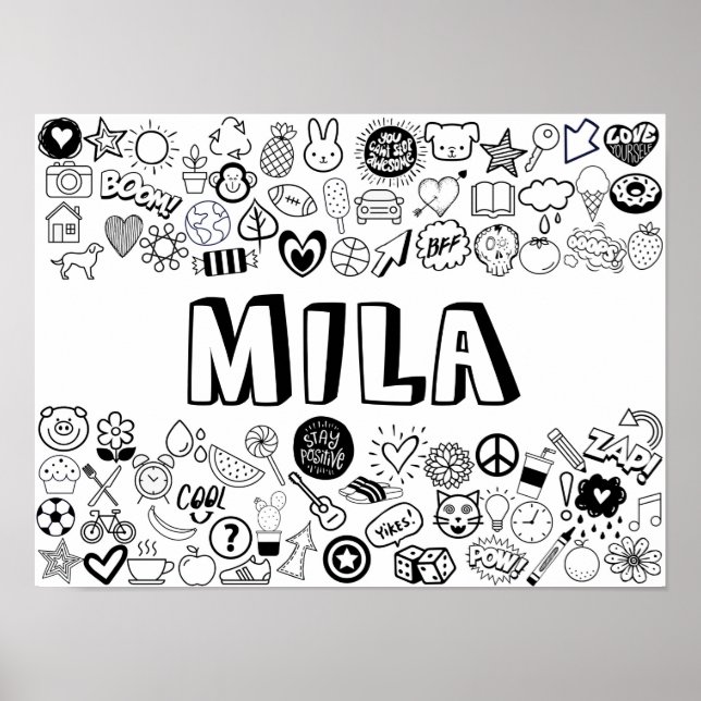'MILA' Färg-it-Yourself-dispositionsdesign Poster (Framsidan)