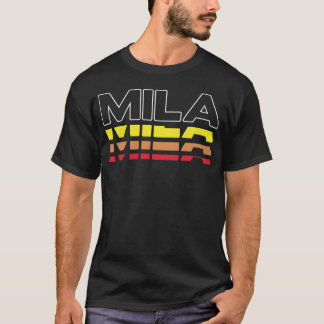 Mila Förnamn Roligt Vintage Solnedgång Mila roligt T Shirt