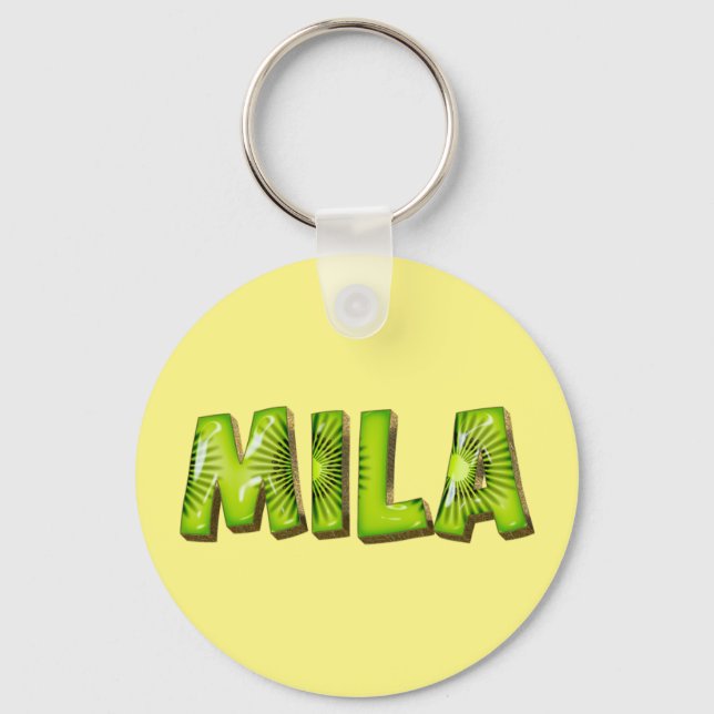 Mila Name Kiwi Design Schlüsselanhänger Nyckelring (Framsida)