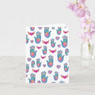 Milagros Flaming Hearts Watercolor Cute Valentines Kort