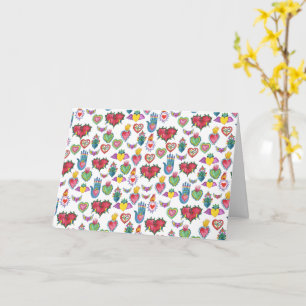 Milagros Flaming Hearts Watercolor Valentine Kort