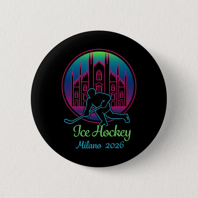Milan 2026 Ishockey Vinter 2026 Och Duomo Di Mil Knapp (Framsida)