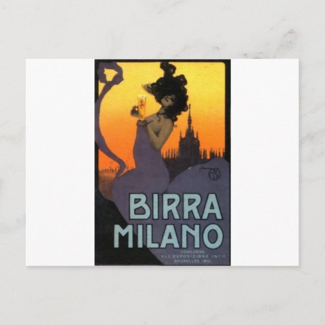 Milan Beer av Raphael Kirchner Vykort (Framsida)