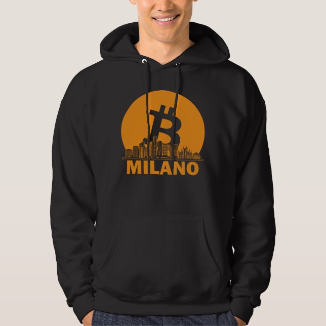 Milan Bitcoin Maximalist  Bitcoin Milan Skyline Hoodie (Framsida)