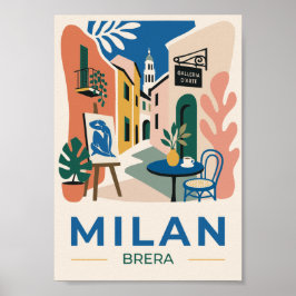 Milan Brera konstresorgeraffisch - Italiensk prese Poster
