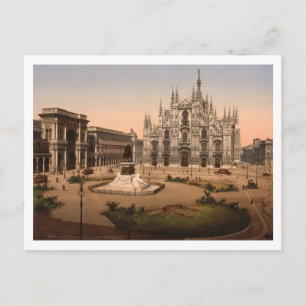 Milan Cathedral och Piazza, Lombardiet, Italien Vykort