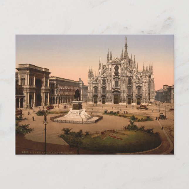 Milan Cathedral och Piazza, Lombardiet, Italien Vykort (Framsida)