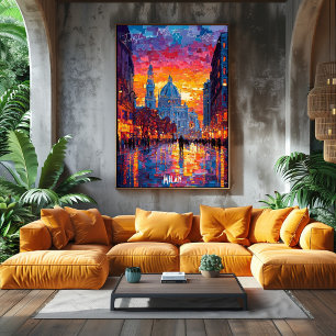 Milan City Skyline Poster - Iconic Italiano Art