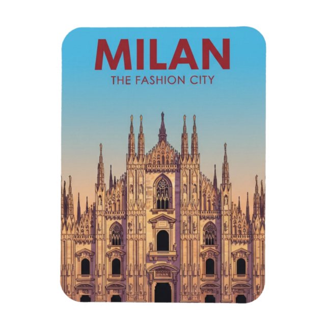 Milan Duomo Bagageetikett Magnet (Vertikal)