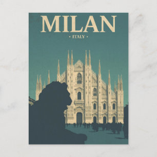 Milan Duomo Vintage Researkonst Vykort