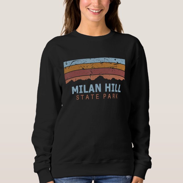 Milan Hill State Park New Hampshire Retro Cool T Shirt (Framsida)