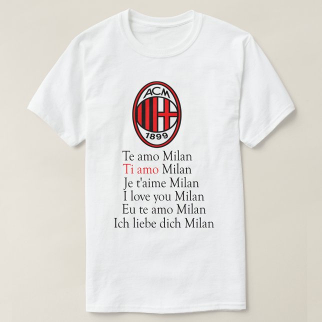 Milan I kärlek du T Shirt (Design framsida)