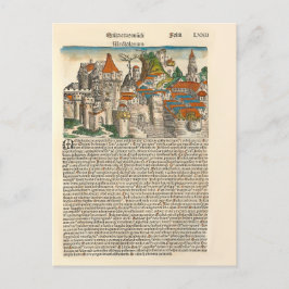 Milan Italien 1493 Medieval Chronicle Old Bok Vykort