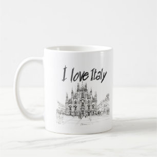 Milan, Italien. bicchiere Kaffemugg