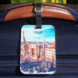 Milan Italien Cathedral Painting Bagagebricka