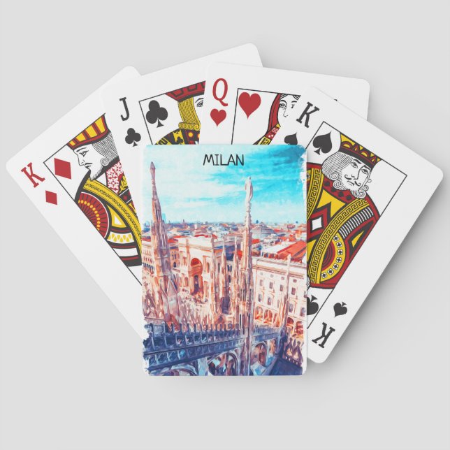 Milan Italien Cathedral Painting Casinokort (Baksidan)