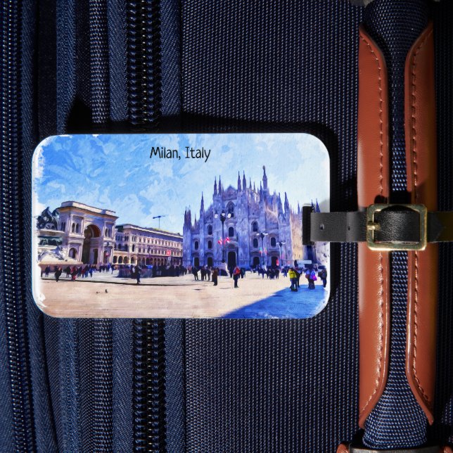 Milan Italien Cathedral Panorama View Bagagebricka (Framsida Insitu 4)