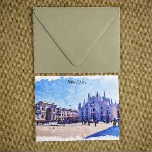 Milan Italien Cathedral Panorama View Vykort