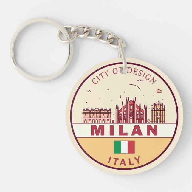 Milan Italien City Skyline Emblem (Framsidan)
