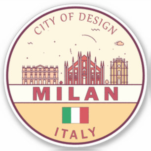 Milan Italien City Skyline Emblem Klistermärken