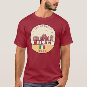 Milan Italien City Skyline Emblem T Shirt