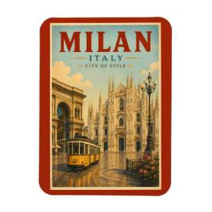Milan Italien Dom Illustration Resa Konst Magnet