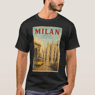 Milan Italien Dom Illustration Resa Konst T Shirt