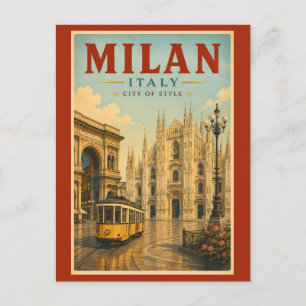 Milan Italien Dom Illustration Resa Konst Vykort