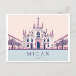 Milan Italien Duomo di Milano Pastel Travel Vykort
