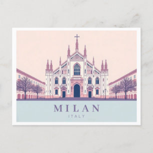 Milan Italien Duomo di Milano Pastel Travel Vykort