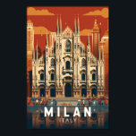 Milan Italien Duomo di Milano Travel Art Vintage Poster<br><div class="desc">Konstruktion för vektorbilder i Milano. Milano, som är en storstad i Italiens norra Lombardiet, är en storstad i mode och en storstad.</div>