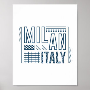 Milan Italien Modern Typografi Resa Grafikdesign Poster