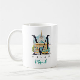 Milan Italien Monogram Bokstav M Personlig Present Kaffemugg