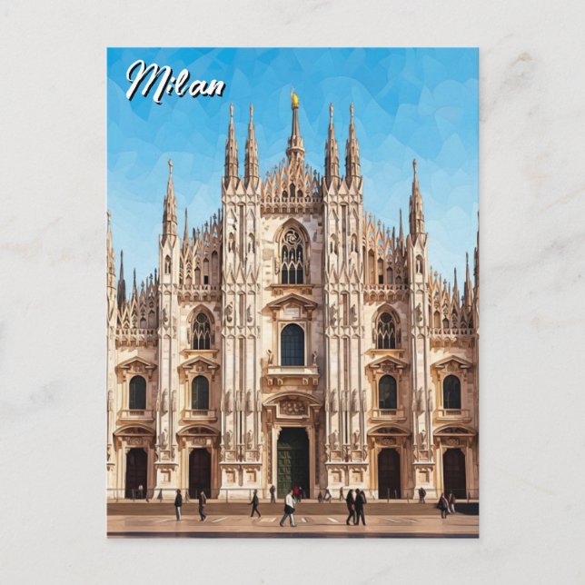 Milan Italien Resa Vykort (Framsida)